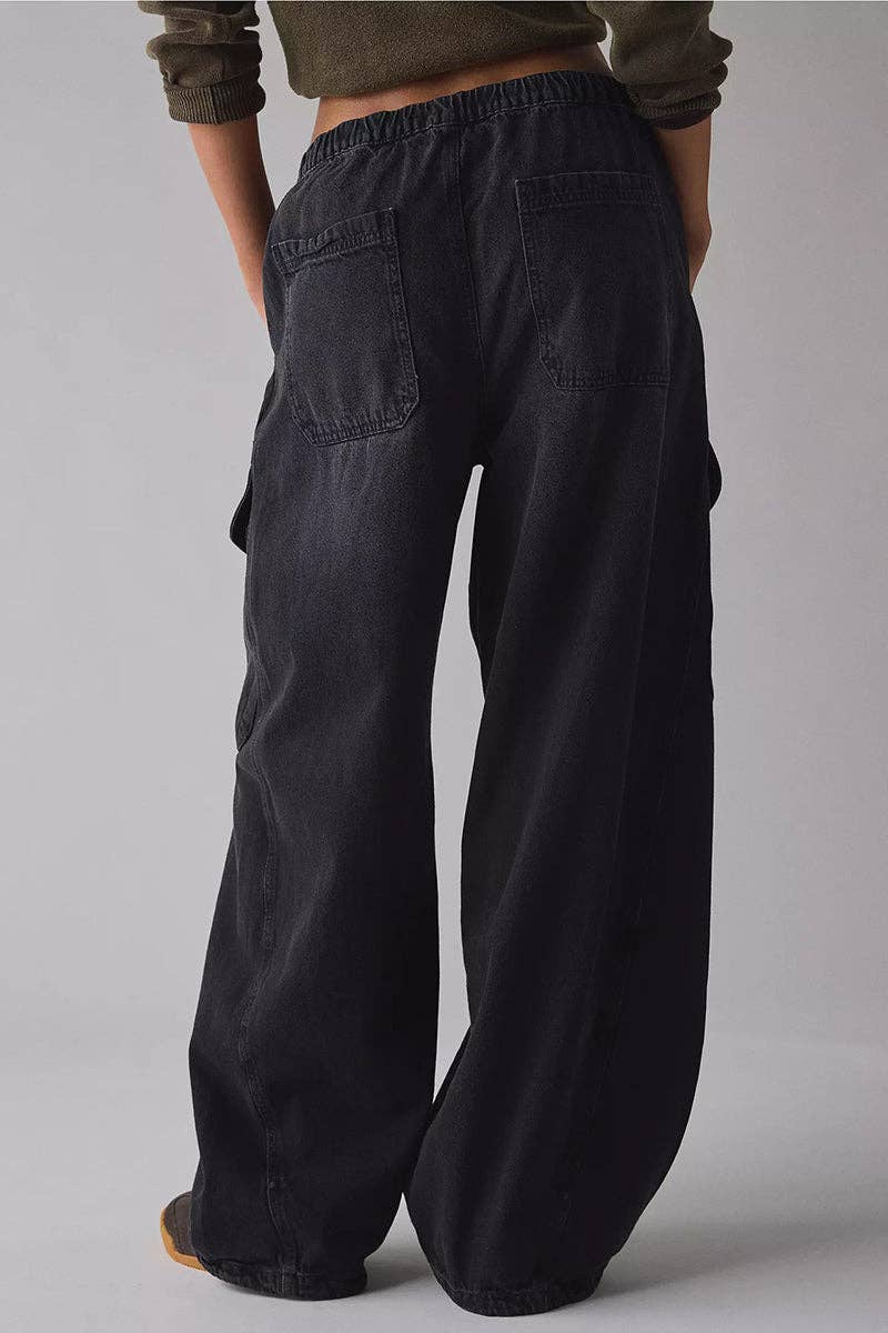 Cargo Pocket Straight Jeans