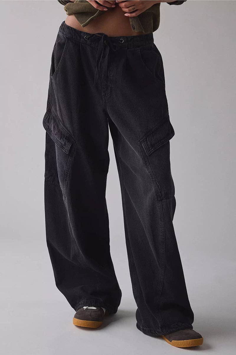 Cargo Pocket Straight Jeans
