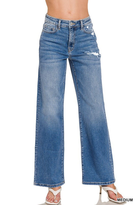 High Waste Straight Leg Jeans