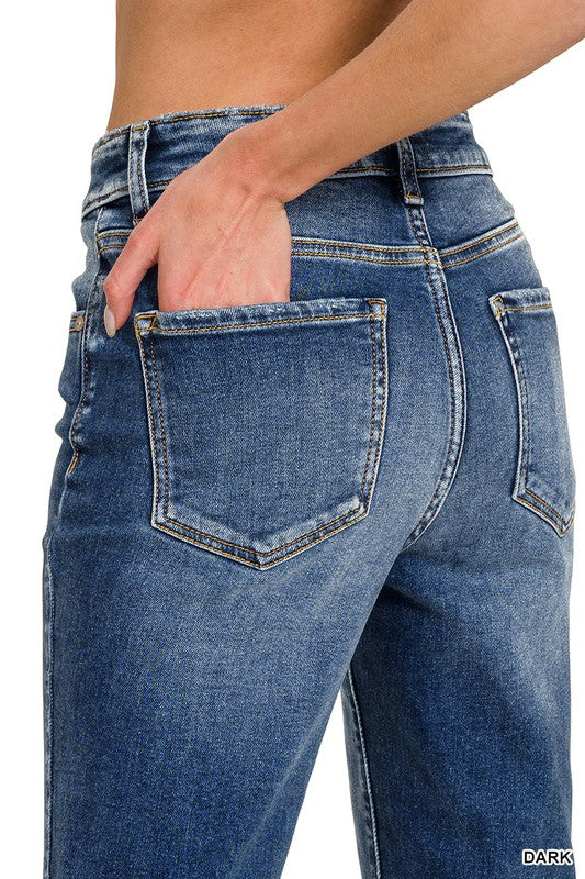 Distressed Knee Cropped Jeans