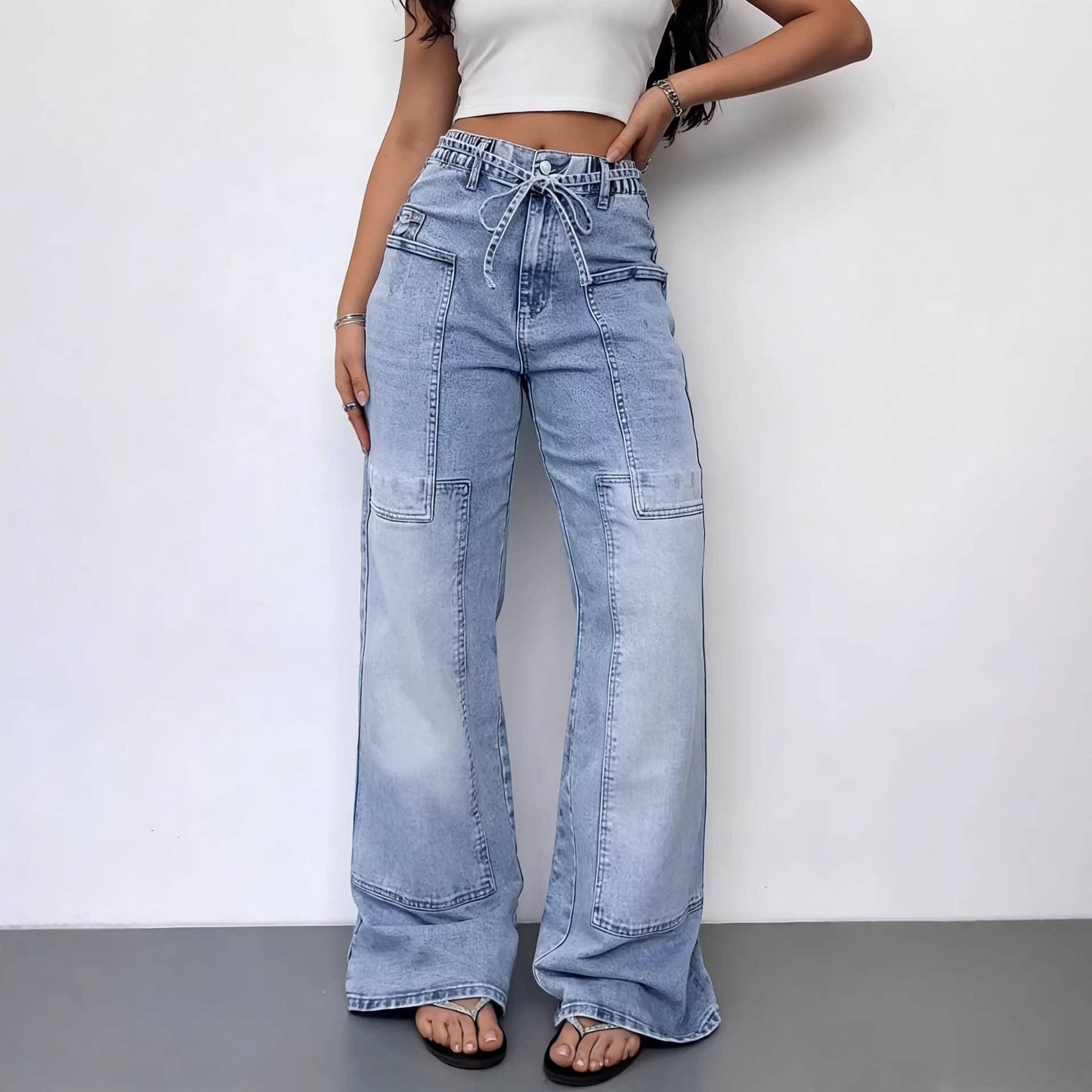 Cargo High Rise Wide Leg Jean