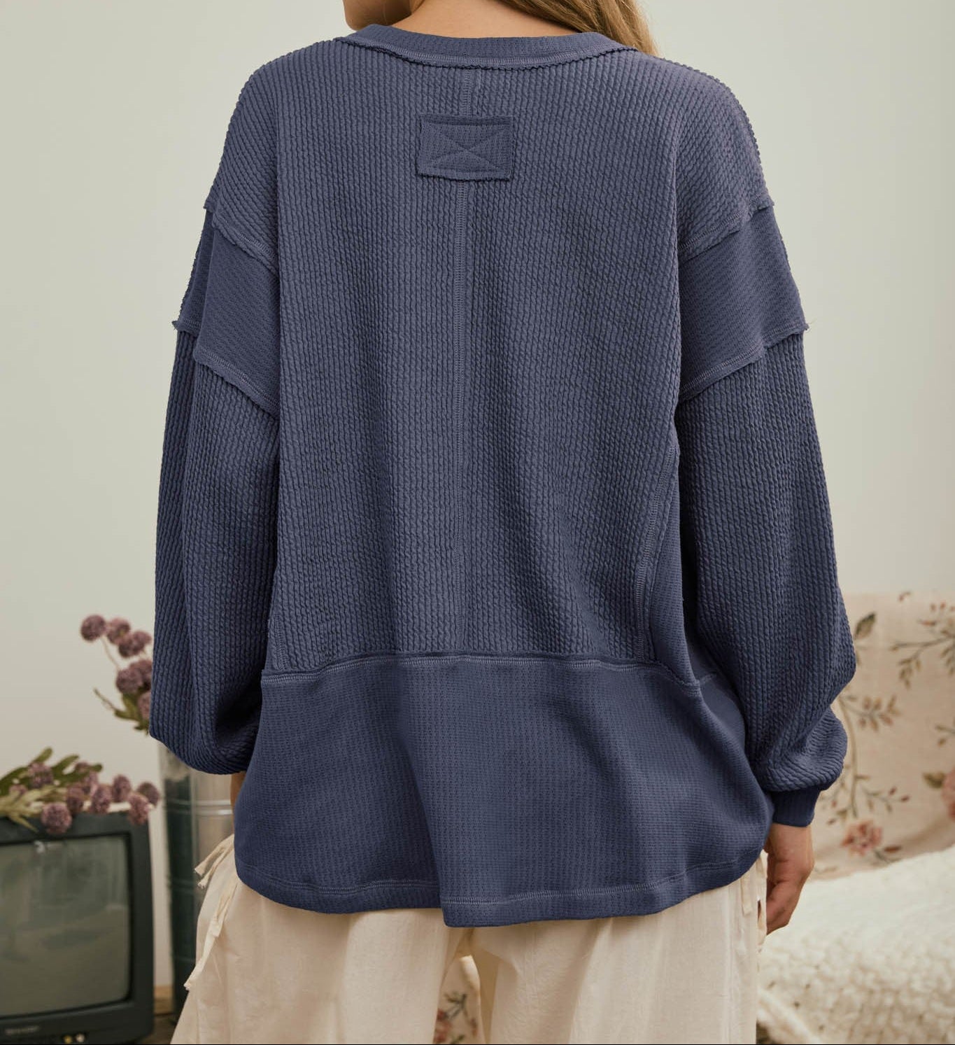 Long Sleeve Ribbed Knit Top
