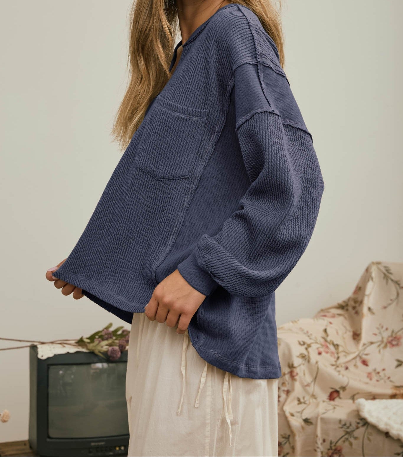 Long Sleeve Ribbed Knit Top