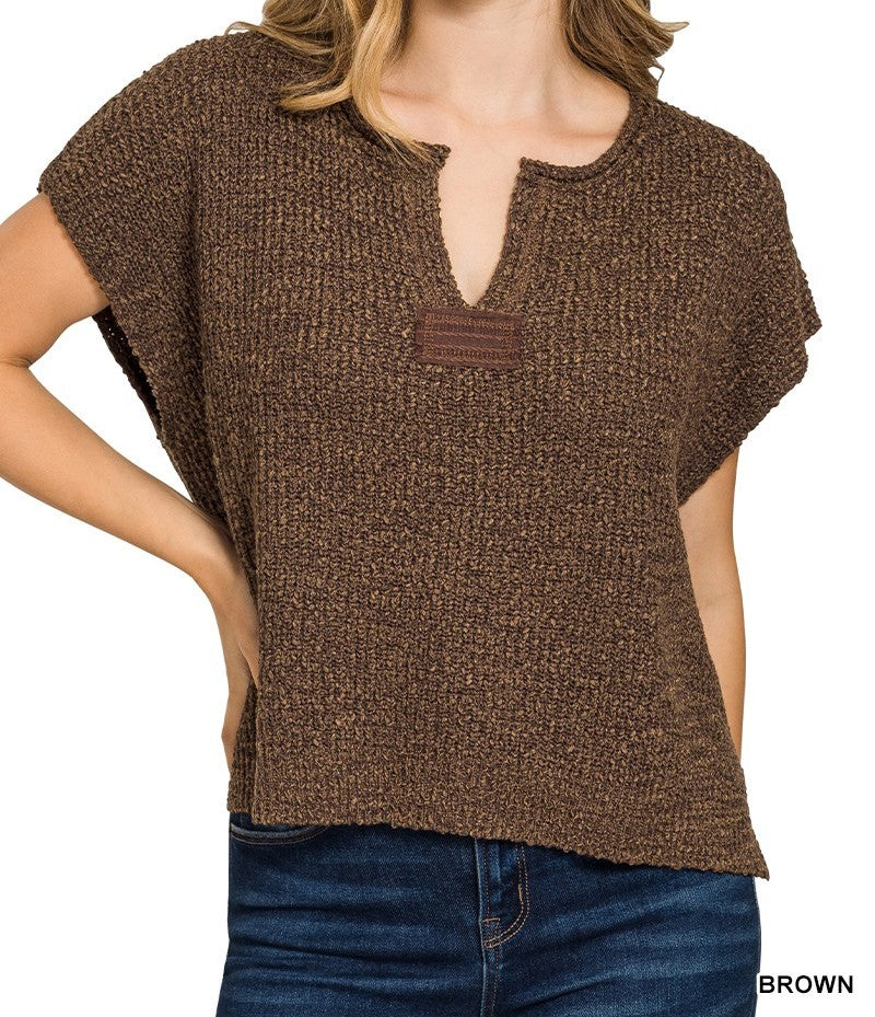 Coffee V Neck Sweater