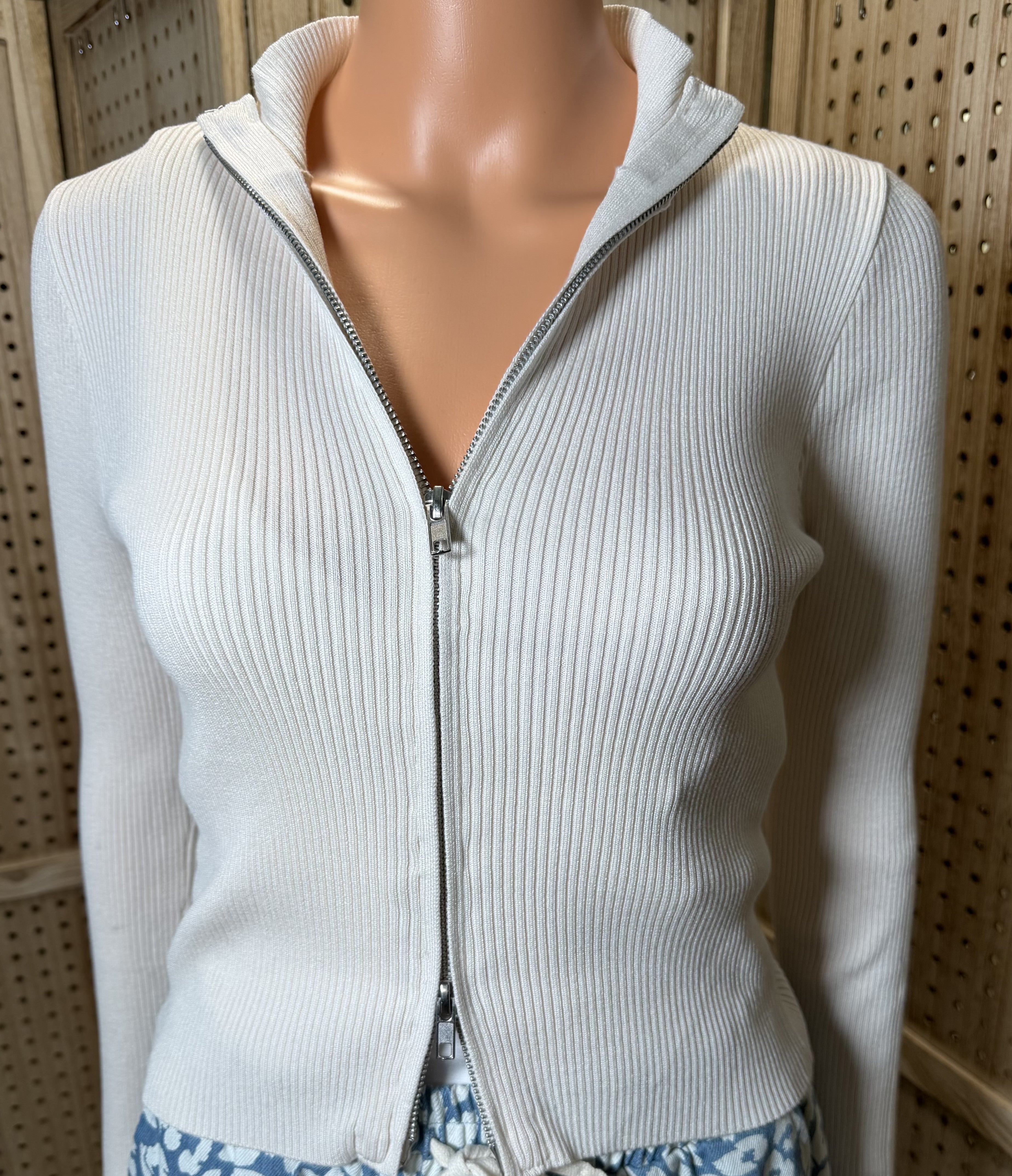 Long Sleeve 2 Way Open Zipper Sweater