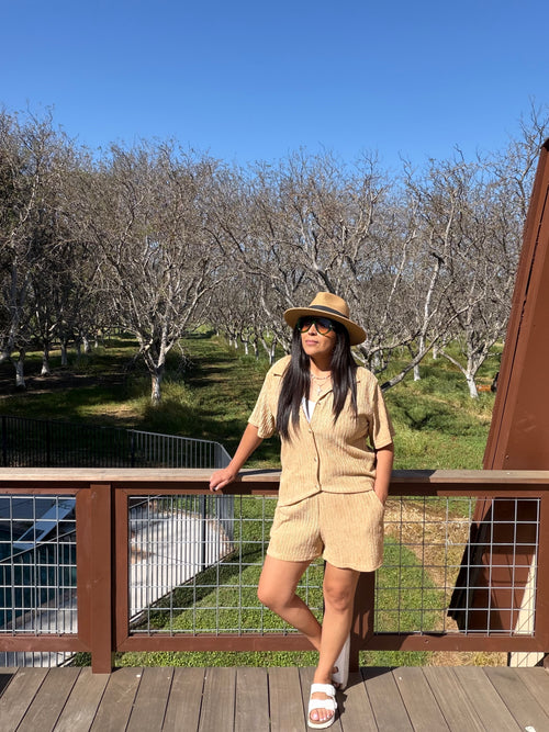 2 Piece Button down Short Set