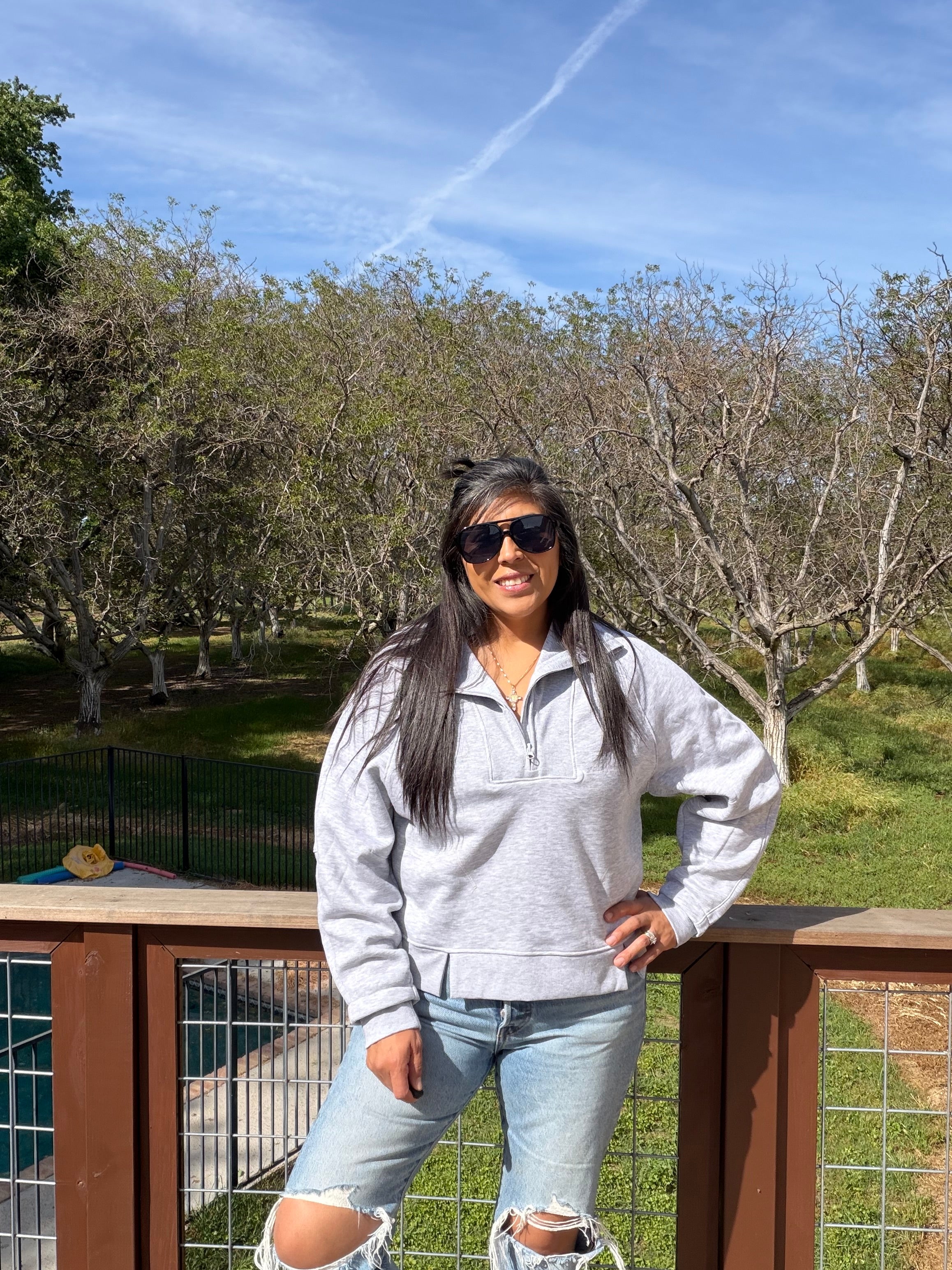 Gray 1/4 Zip Sweater
