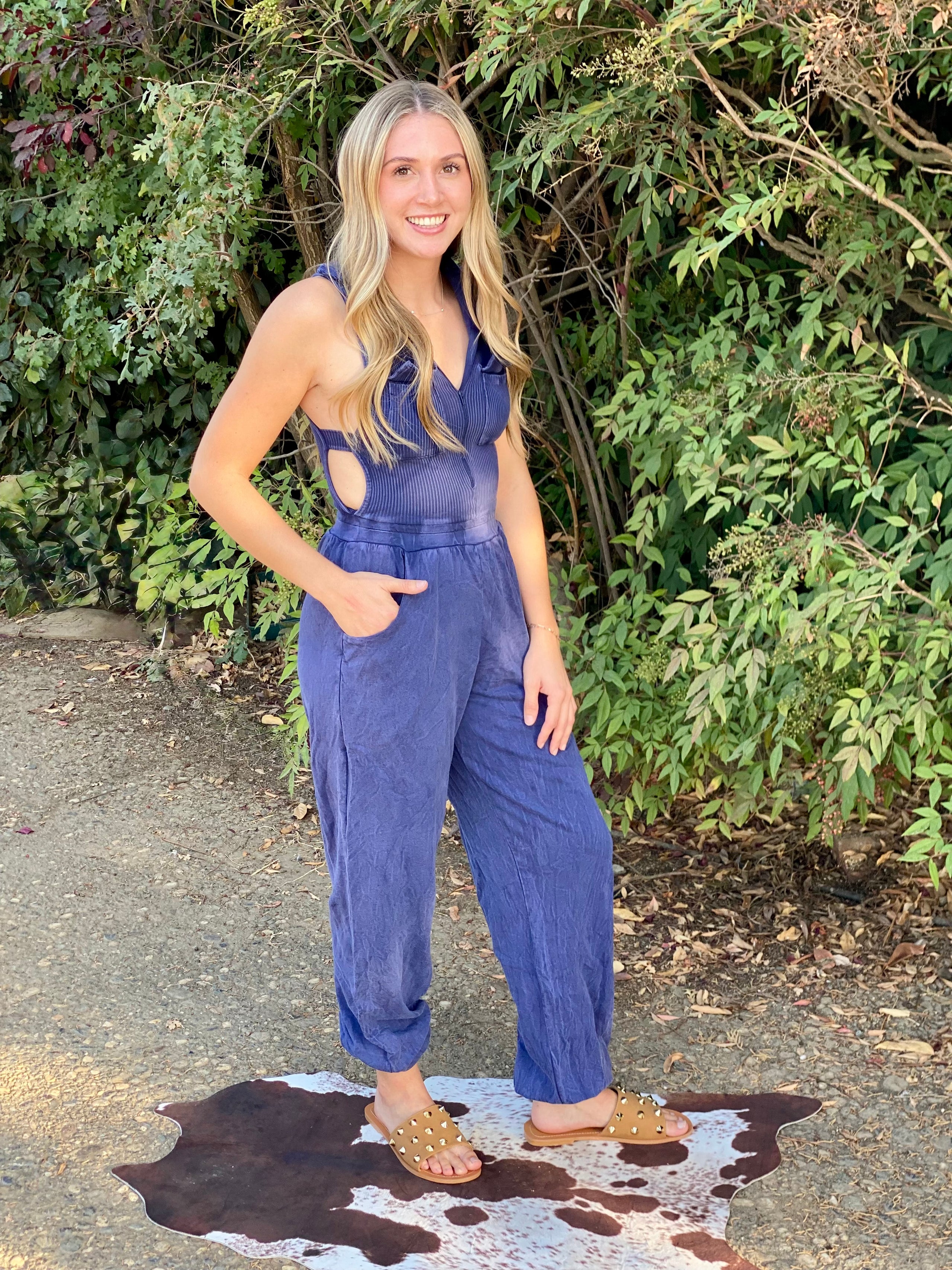 Blue Sporty Romper