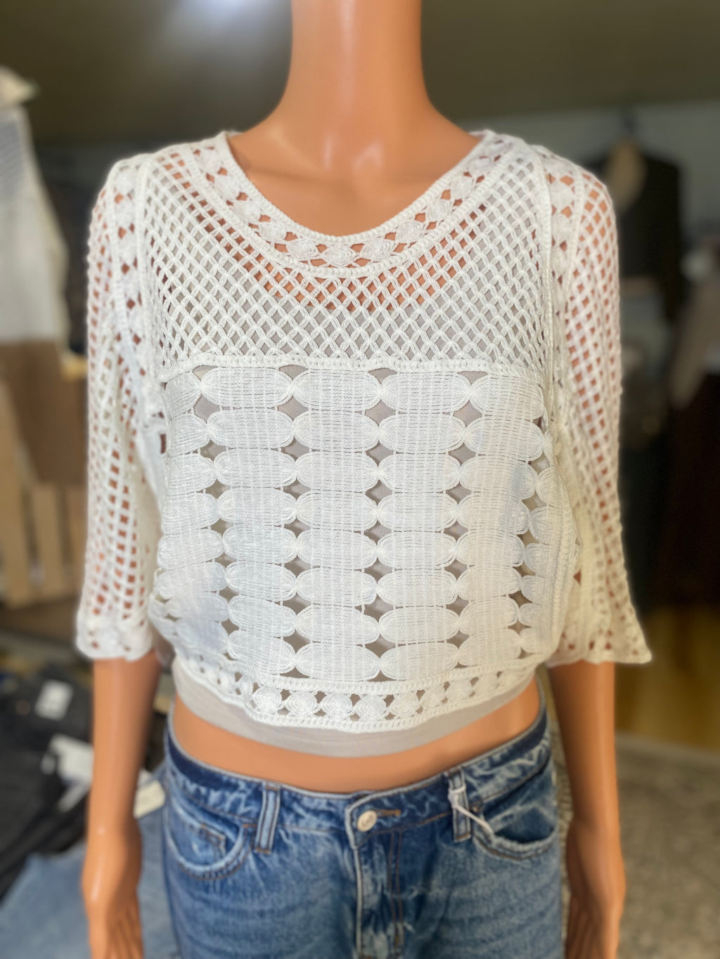 Crochet Knit Top