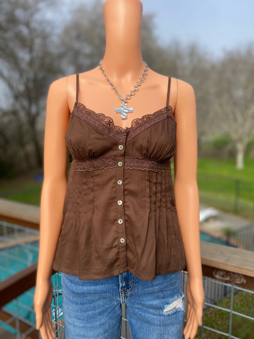 Lace Linen Top