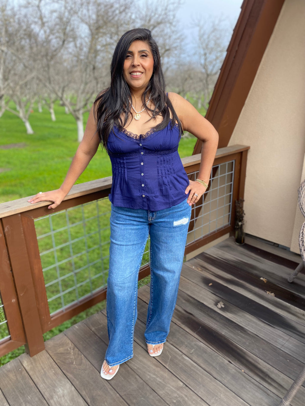 Lace Linen Top