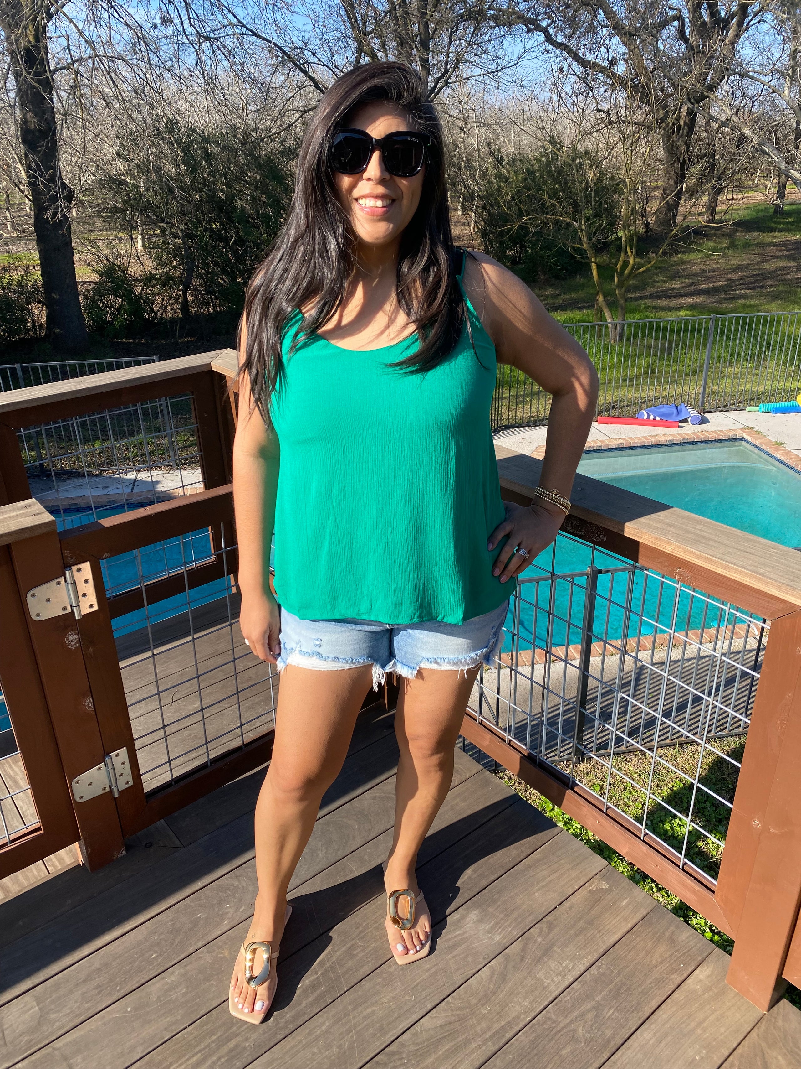 Kelly Green Spaghetti Strap Top