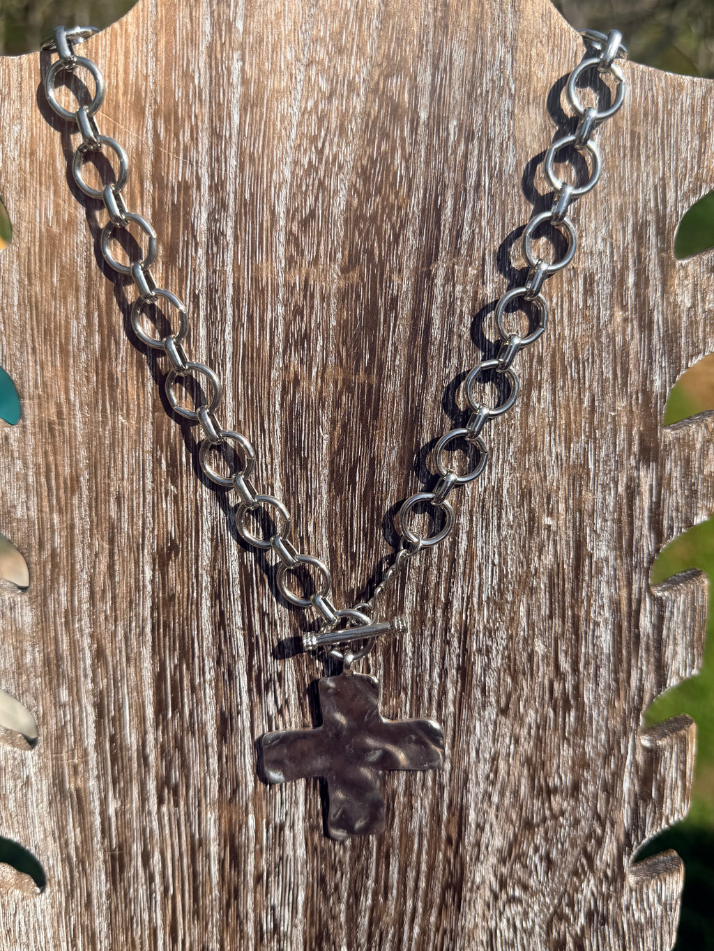 Hammered Cross Necklace *Fashion*