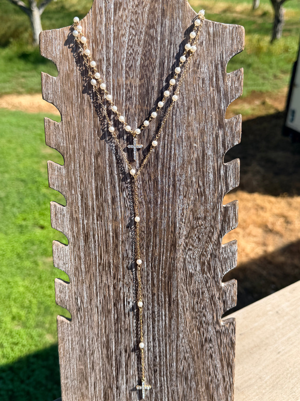 Pearl Cross Necklace *Fashion*