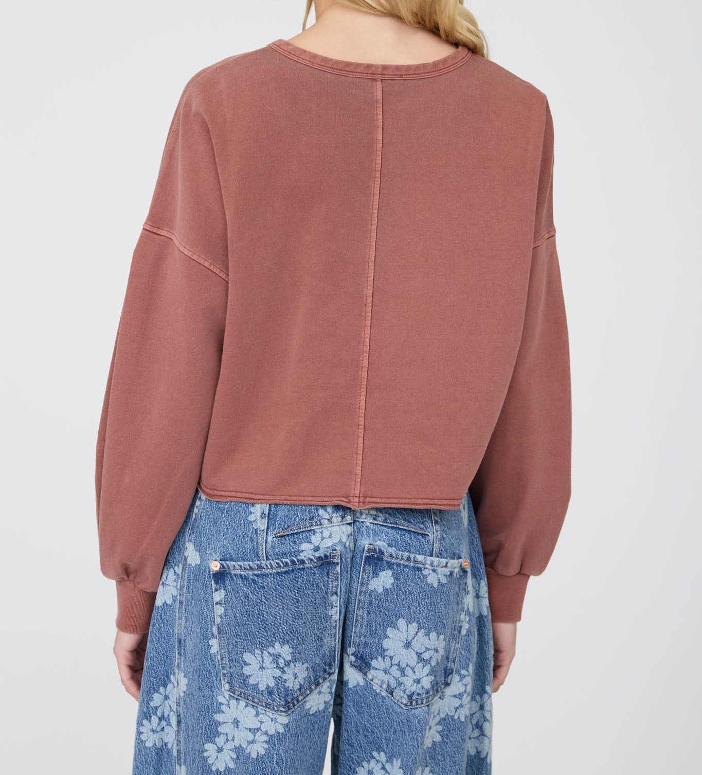 Boxy Long Sleeve Knit Crop Top