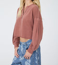 Boxy Long Sleeve Knit Crop Top