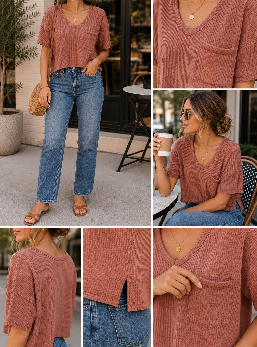 Waffle Knit Cropped Top