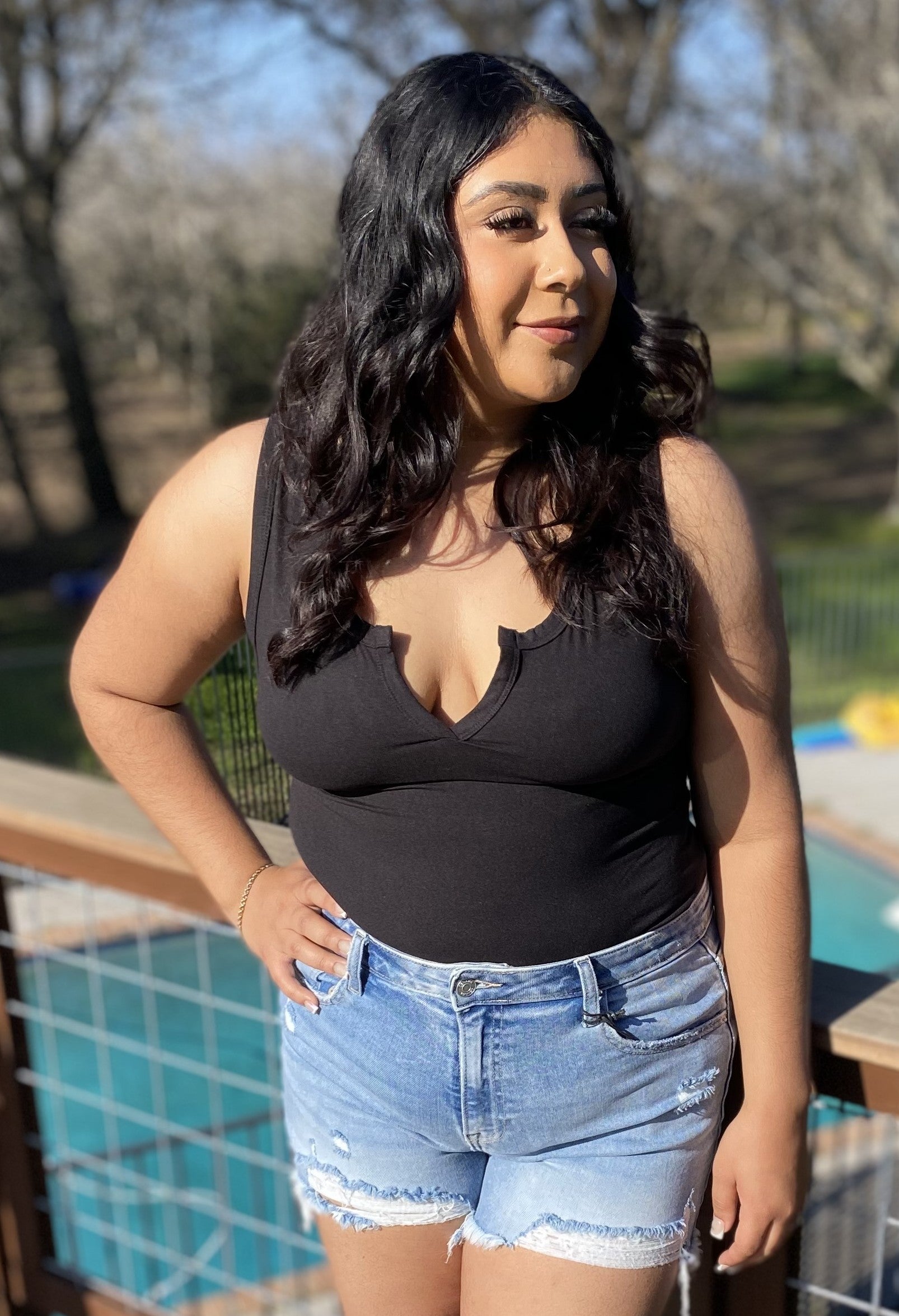 V Neck Bodysuit