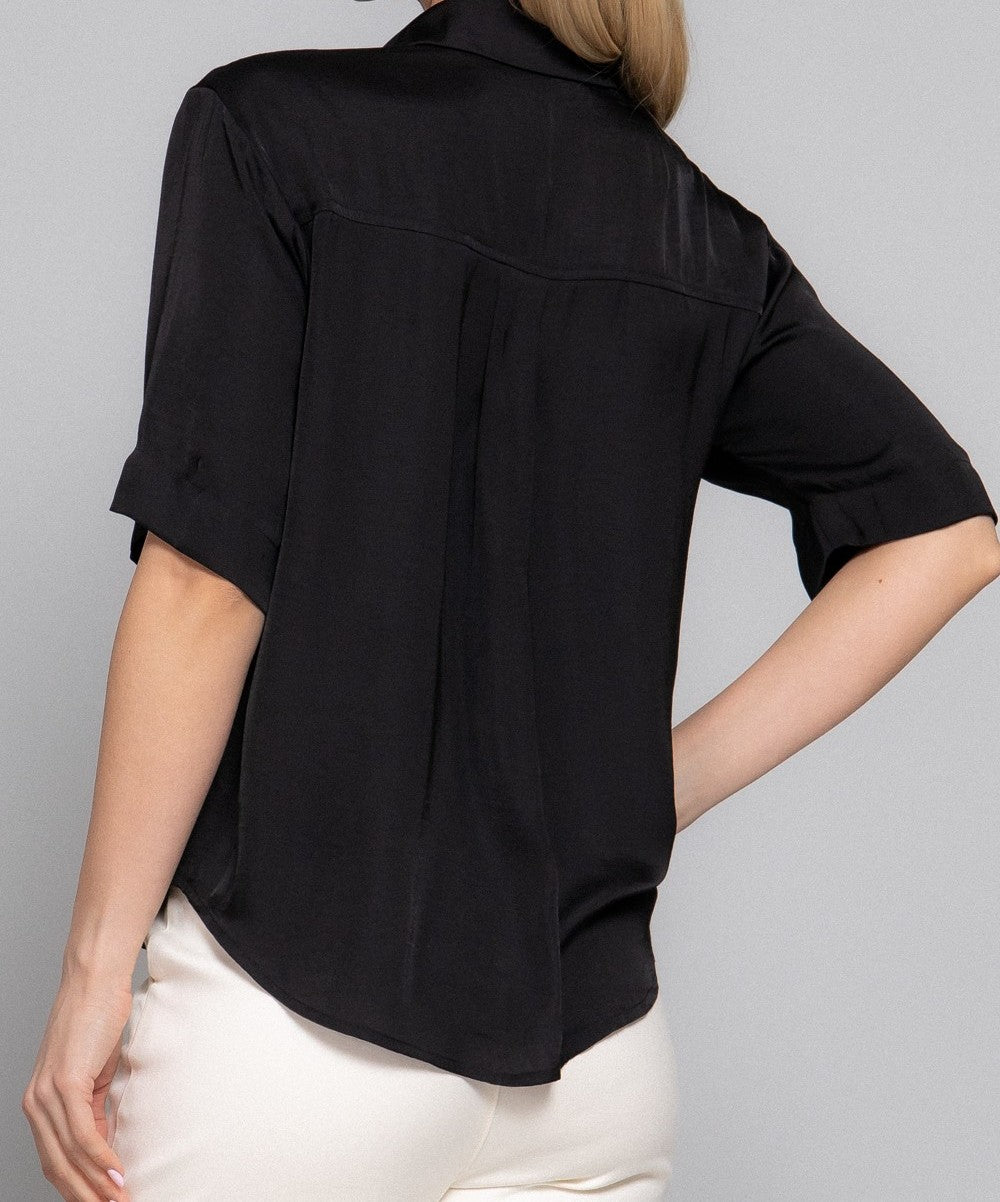 Black Satin Shirt
