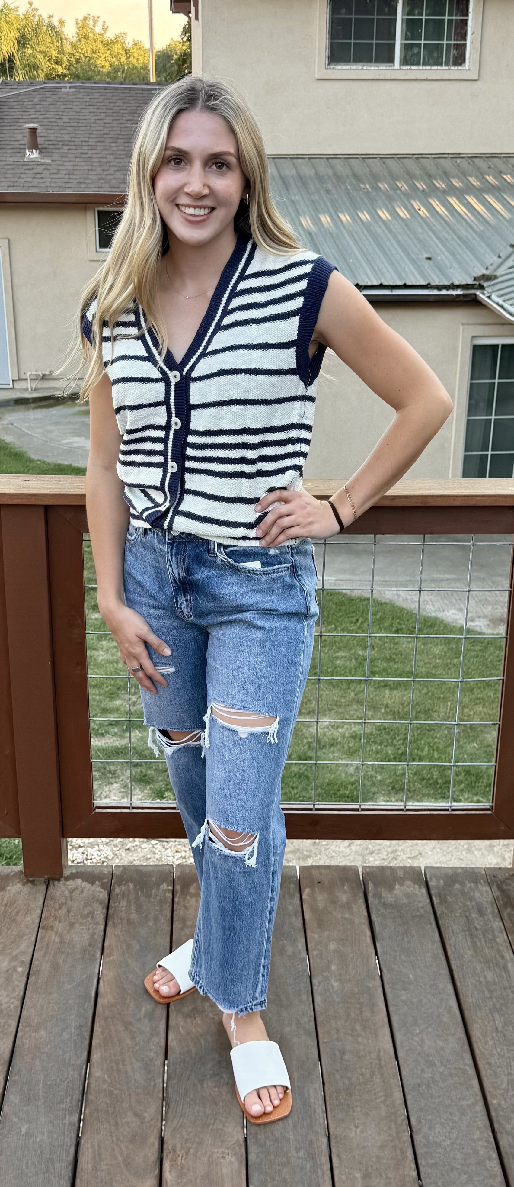 Blue Stripe Vest