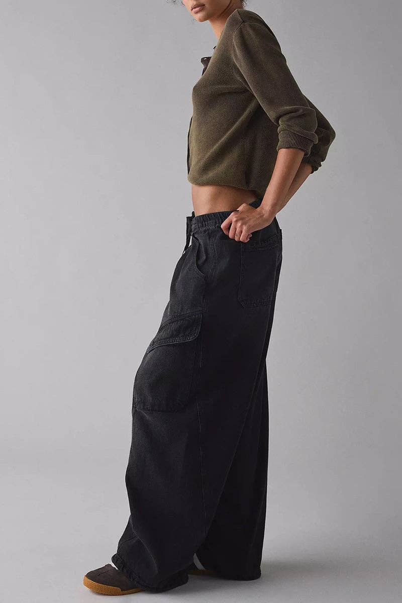 Cargo Pocket Straight Jeans
