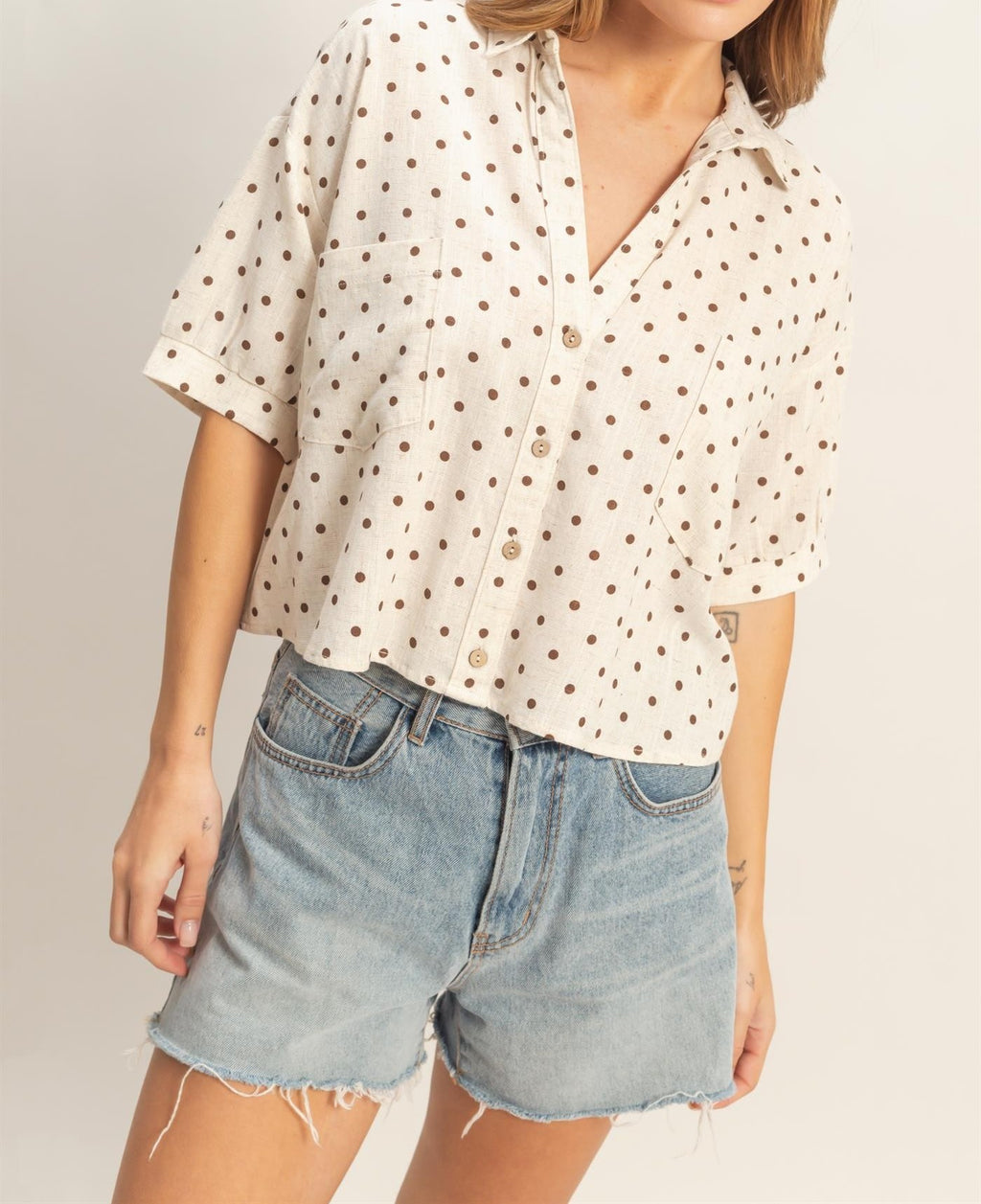 Polka Dot Cropped Top