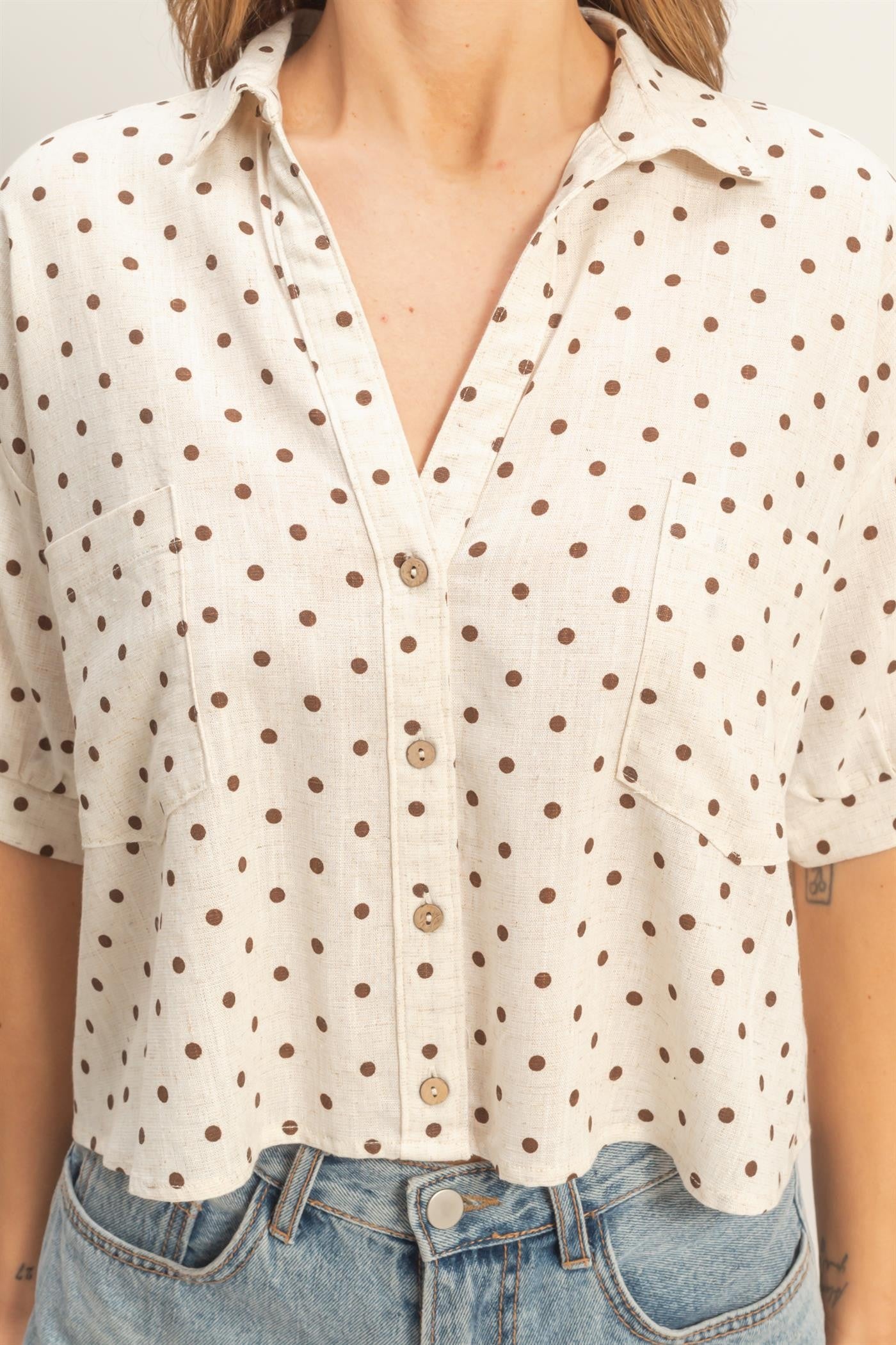 Polka Dot Cropped Top