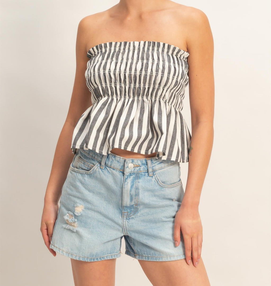 Stripped Smocked Top