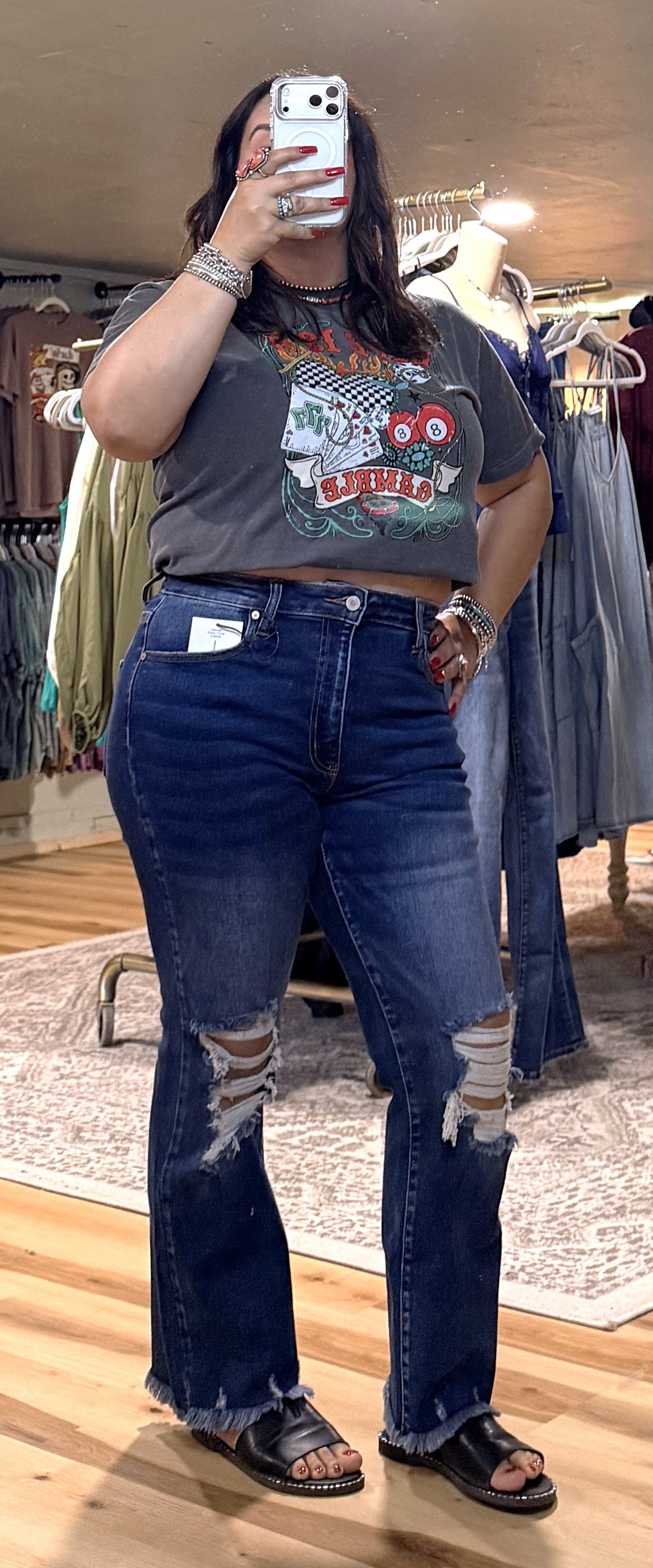 Distressed Knee Cropped Jeans